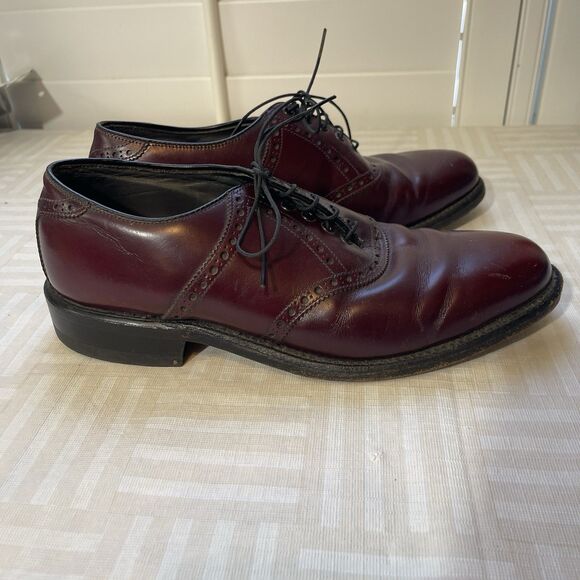 Foot Joy Men Oxford Shoes Leather Burgundy Size 7.5D Style 73981 Made In USA main image 5